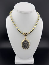 Load image into Gallery viewer, San Judas Medallion in Metallic Beads Chain