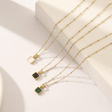 Load image into Gallery viewer, Colored Square Stone Necklace
