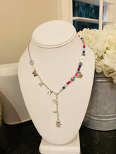 Load image into Gallery viewer, Rainbow Bead Stainless Steel Cascade Name Necklace