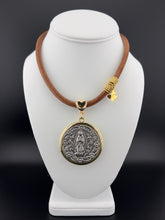 Load image into Gallery viewer, Virgen De Guadalupe Medallion in Leather Necklace
