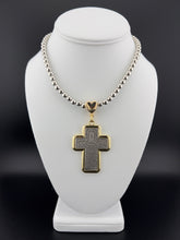 Load image into Gallery viewer, Padre Nuestro Cross in Metallic Beads Chain
