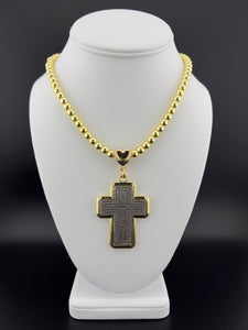 Padre Nuestro Cross in Metallic Beads Chain