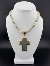 Load image into Gallery viewer, Padre Nuestro Cross in Metallic Beads Chain
