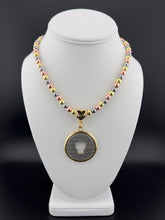 Load image into Gallery viewer, Angel De La Guarda Medallion in Metalic Beads Chain
