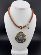 Load image into Gallery viewer, Virgen De Guadalupe Medallion in Leather Necklace
